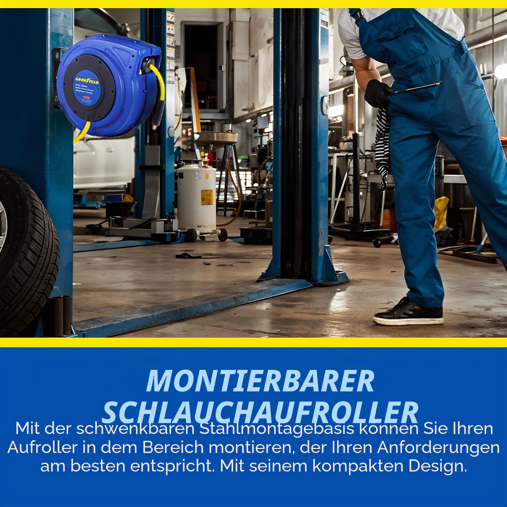 Goodyear retractable air compressor/wasserschlauchtrommel, max. 300psi (3/8 „x 65 ft) hybrid polymer-schlauch