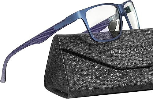 Miniatura 44 de ANYLUV Gafas de bloqueo de luz azul para hombre, gafas de juegos de computadora, ligeras, de metal Al-Mg, protección ocular antifatiga ocular