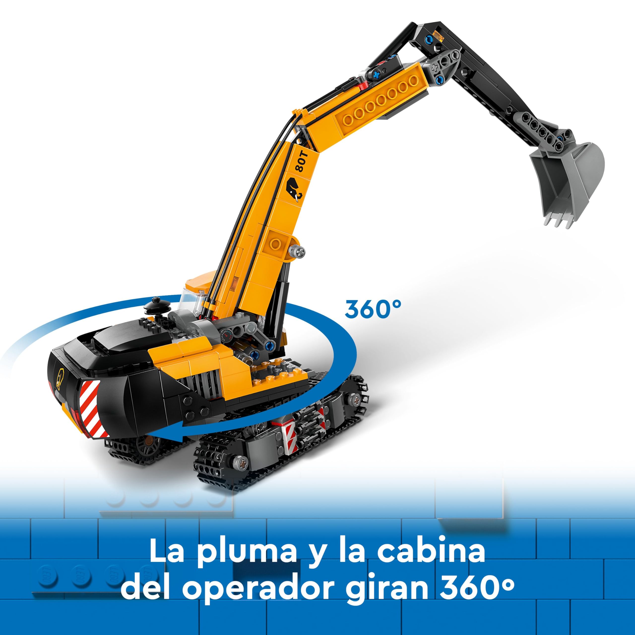 LEGO City Excavadora de Obra Amarilla Perforadora de Juguete, Regalo de Cumpleaños para Niños y Niñas de 8 Años o Más, Minifiguras de Conductor, Obrero y Arquitecto, Juego Creativo 60420