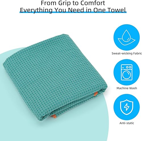 Miniatura 4 de YESLIFE Toalla de yoga caliente antideslizante con una toalla de sudor, toalla de microfibra absorbente de sudor para esterilla de yoga con punto de