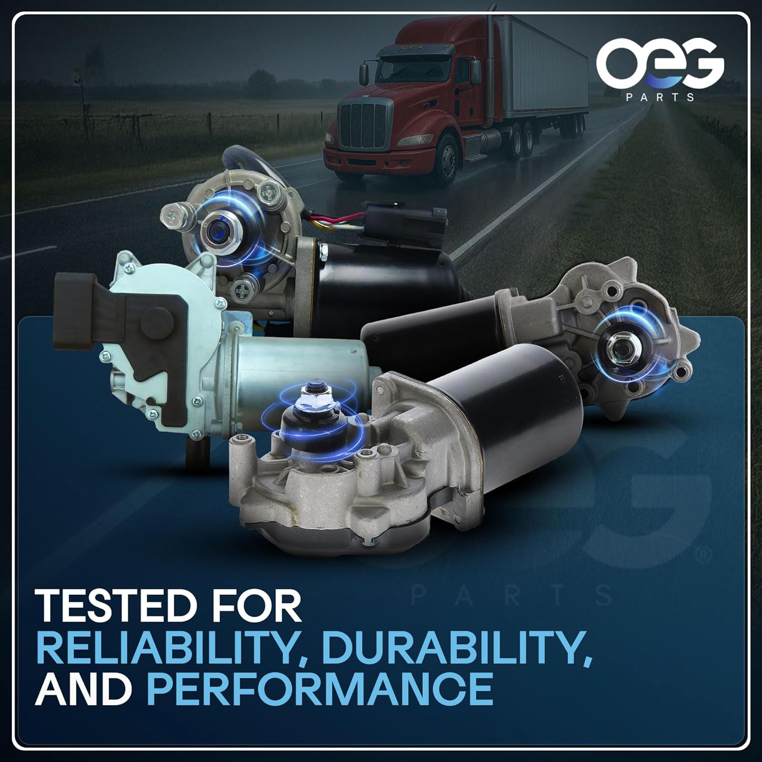 OEG Parts New 24V Front Wiper Motor Compatible with Semi ProStar Lonestar TransStart 2007-Current