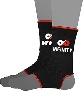 Ankle Support Foot Brace Guard MMA Sport Compression Sock Gym Injury Relief Protector Achilles Soft Elasticated Stretchable Protection Snug Fitting (Black Ankle Support, Large/X-Large)