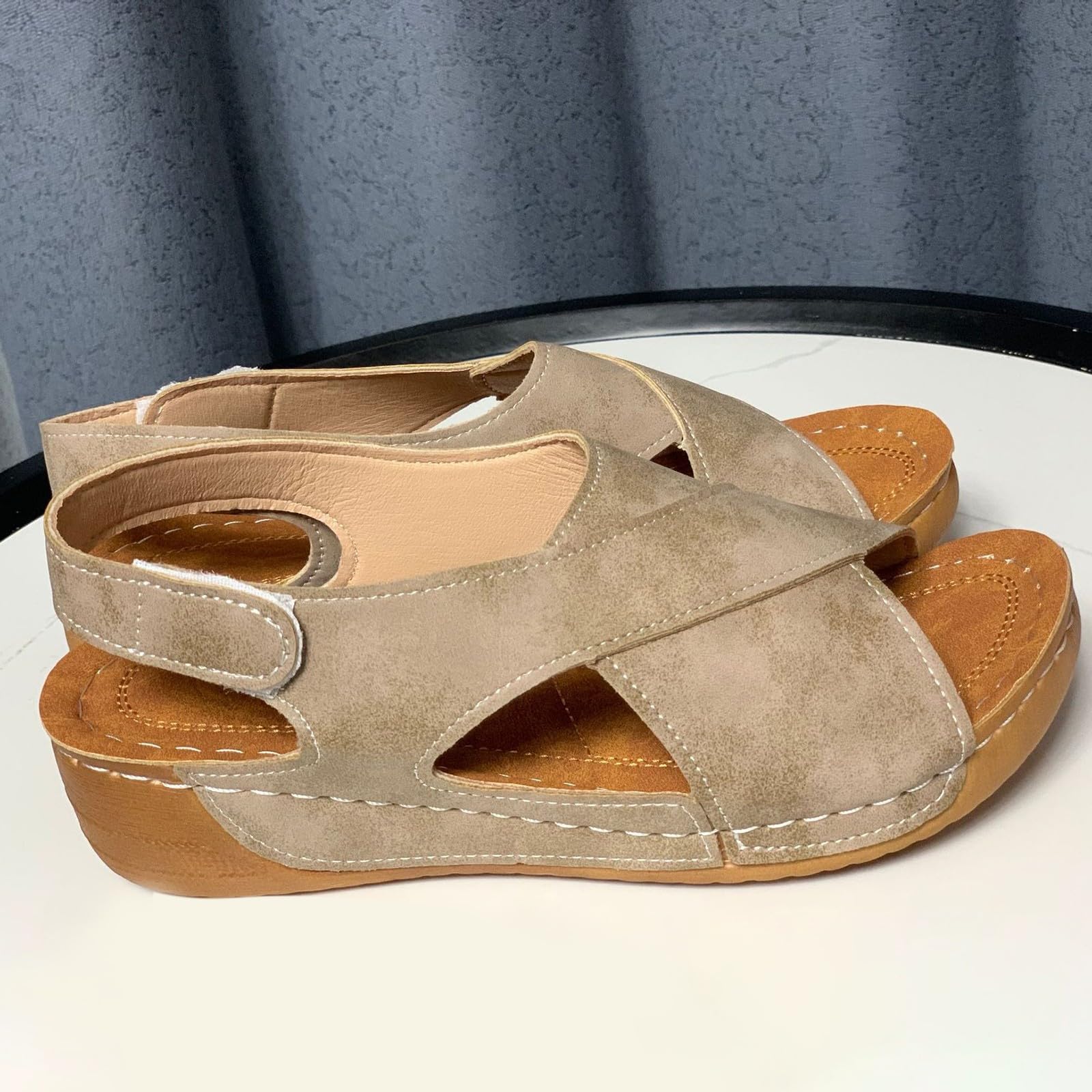 Sandalias Ortopédicas Plataforma para Mujer Antideslizantes con Tacón de Cuña