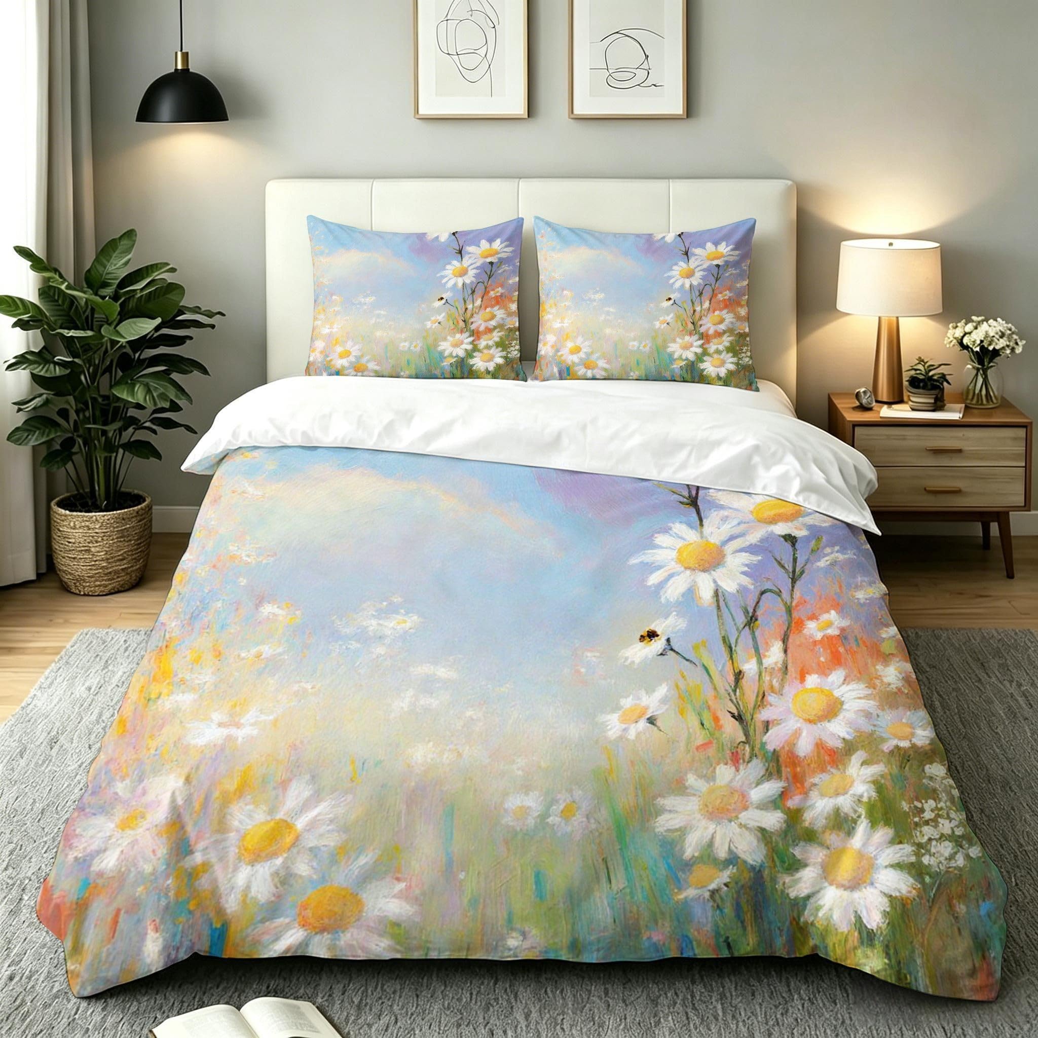 Housse de couette 220x240 zippée qui maintient la couette en place avec ses taies 65x65