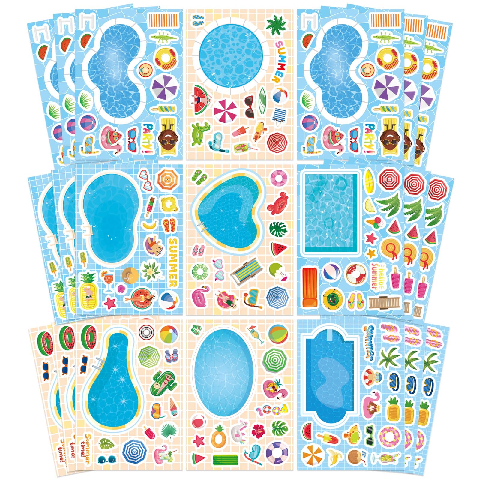 Summer Stickers, Make a Pool Sticker, Make Your Own Stickers for Kids