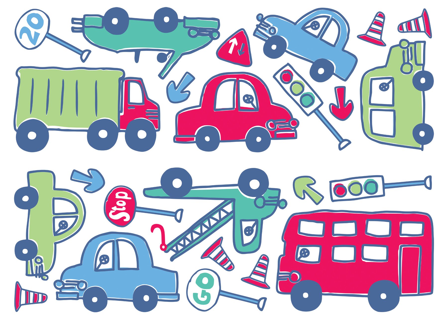 Fun4WallsBeep Beep Stikarounds Repositionable Wall Stickers