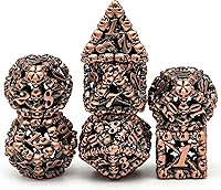 Vista 2 de UDIXI Juego de dados de metal DND: dados de metal D&D huecos de calavera, juego de dados poliédricos para Calabozos y Dragones Pathfinder