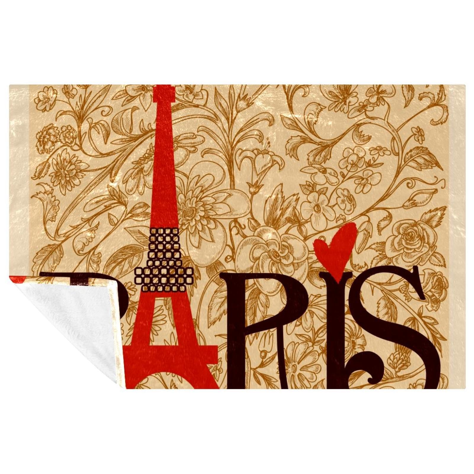 Jeté de lit Tour de Paris couverture canapé douce chaud 150x100
