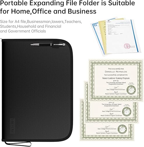 Miniatura 7 de ENGPOW Carpeta de archivos expandible con bolsillos multifunción, organizador de archivos ignífugo, organizador de documentos de acordeón con