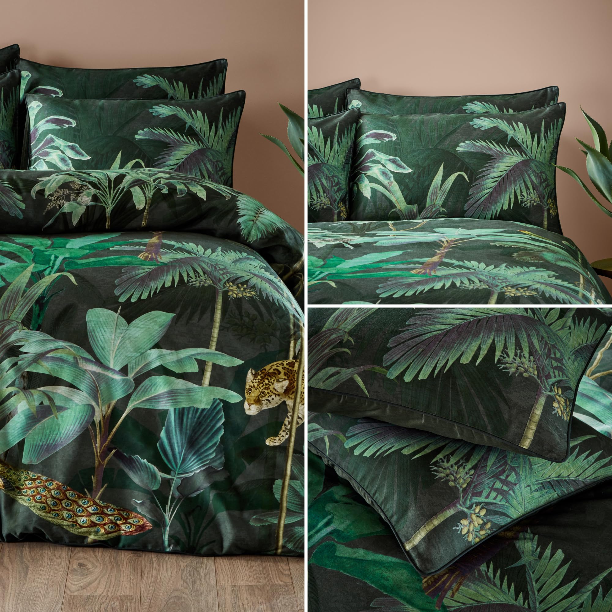 Paoletti Siona Bettbezug Set – Wilde Tiere Luxus Baumwoll Bettwäsche (Mehrfarbig – Doppelbett – 200x200cm)