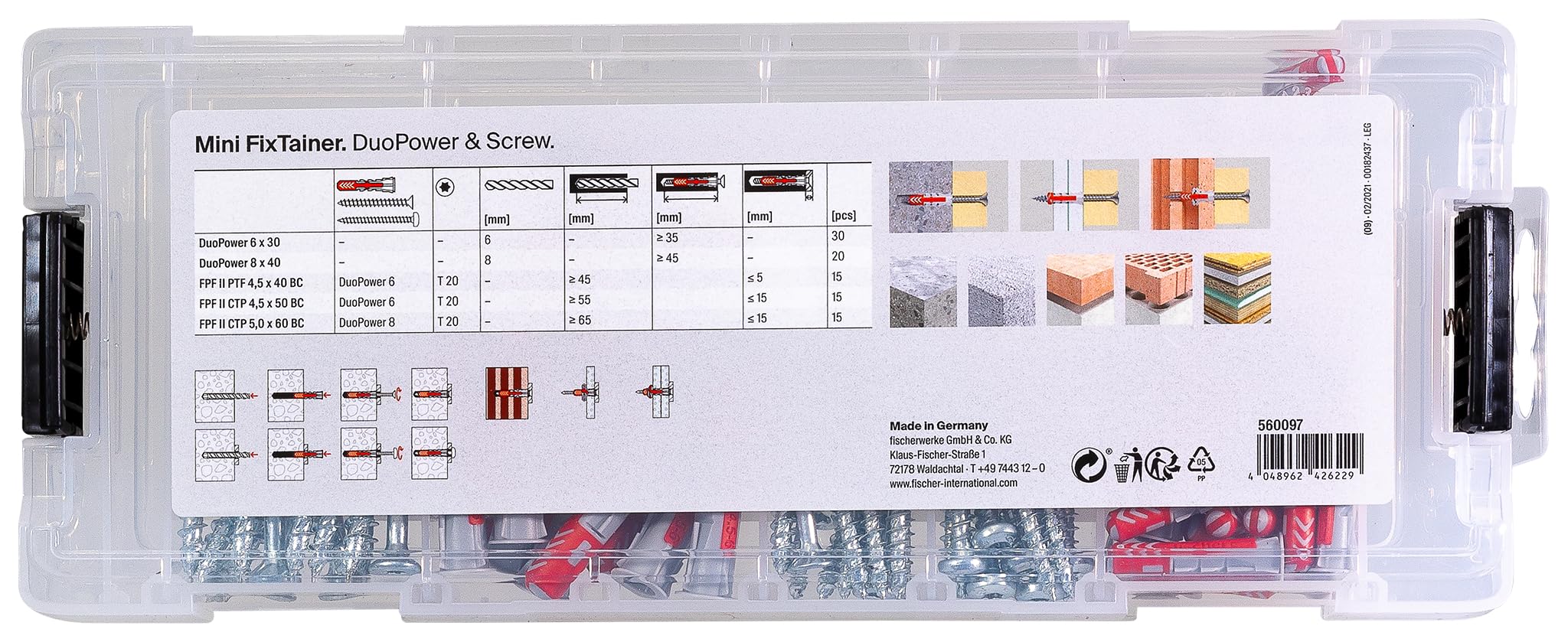 fischer Mini FixTainer DuoPower with PowerFast II Chipboard Screw - Image 3