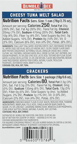 Vista 26 de Bumble Bee Snack On The Run - Kit de ensalada de atún con galletas saladas, listo para comer, cuchara incluida, atún capturado en la naturaleza