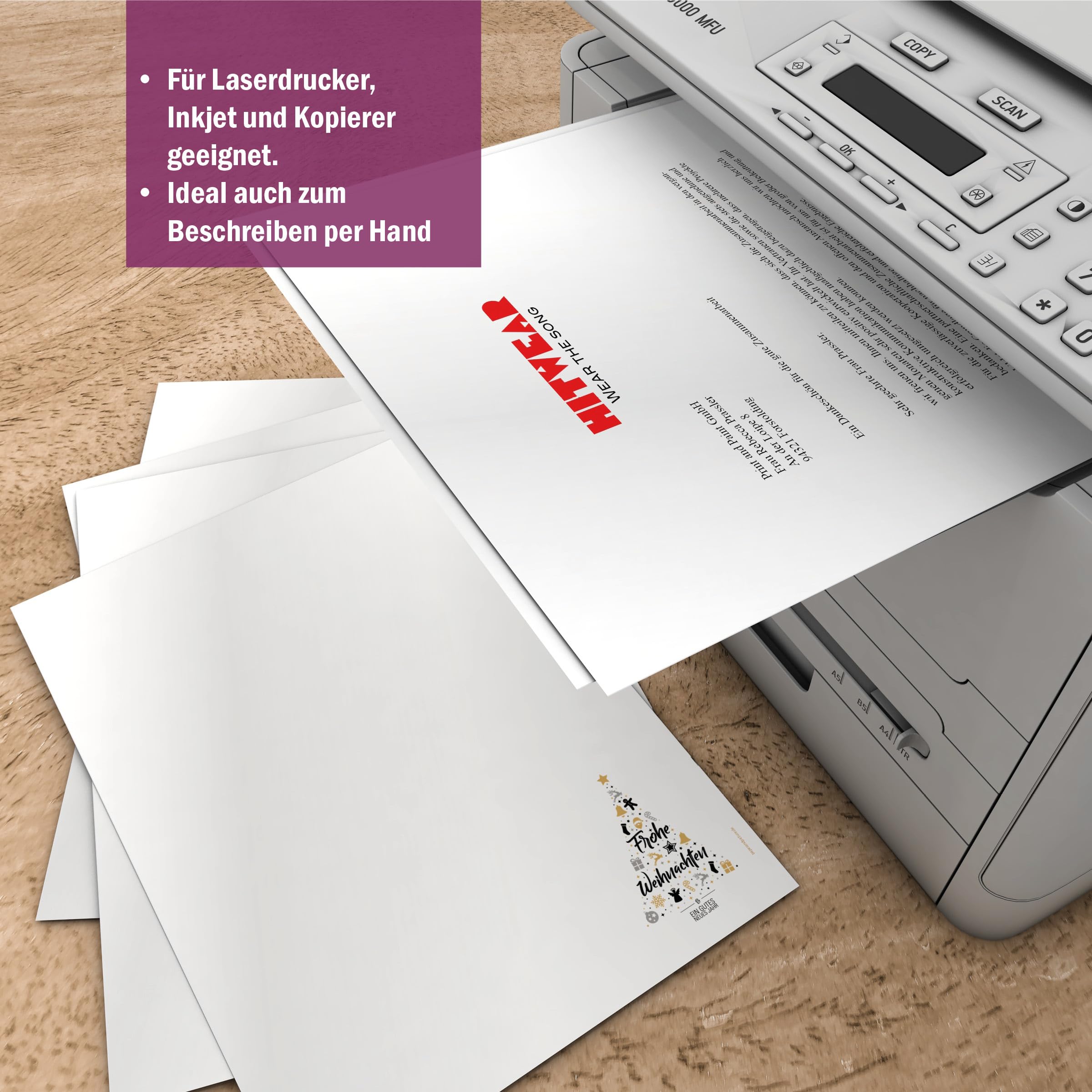 Weihnachtsbriefpapier | Weihnachts-Wunschbaum | Briefpapier | Kuverts | Weihnachtspapier | edel | modern (100 Blatt 100 Kuv.)