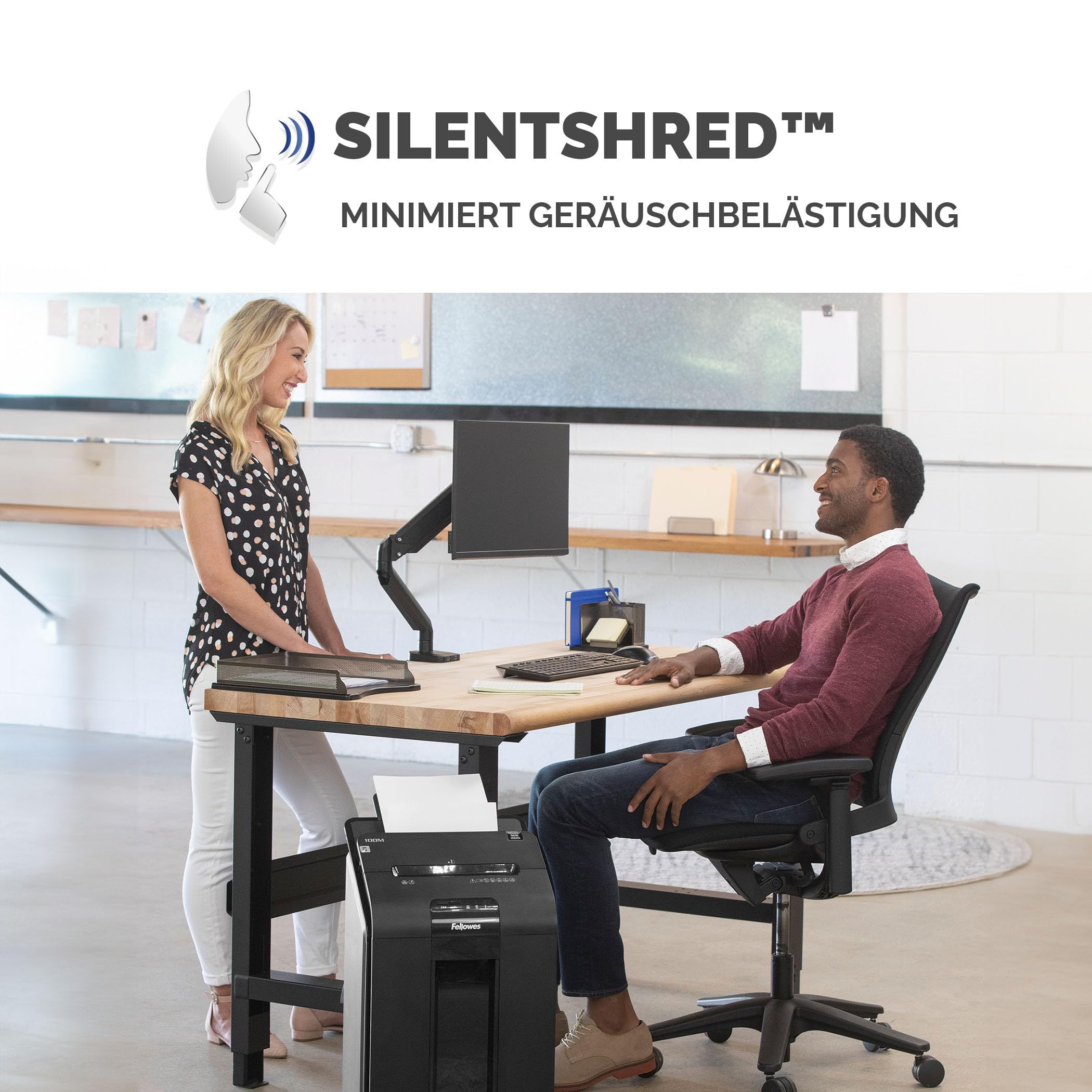 Fellowes Aktenvernichter Autofeed, 100 Blatt Minicut (P4), Papierschredder Hybrid mit automatischem und manuellem Einzug für Büro, AutoMax 100M Schredder, sehr leiser Aktenvernichter, 23L Papierkorb