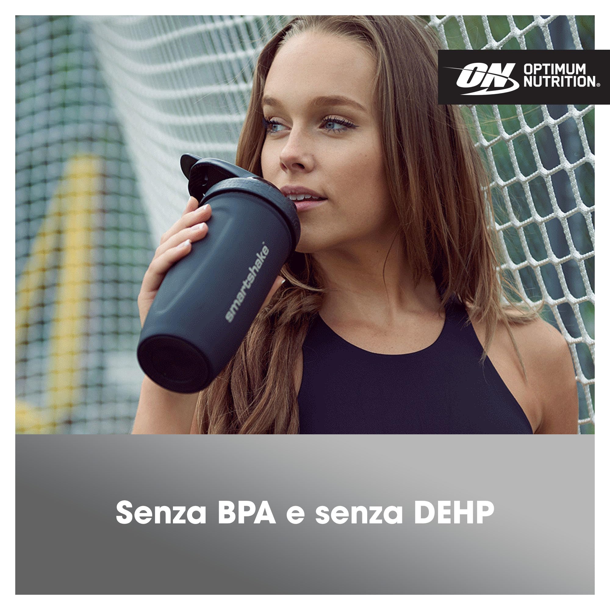 Optimum Nutrition Reforce Steel Smartshake - Shaker per proteine in acciaio inox per uso alimentare, senza BPA, con tappo a prova di perdite, facile da trasportare, per frullati proteici, 900 ml