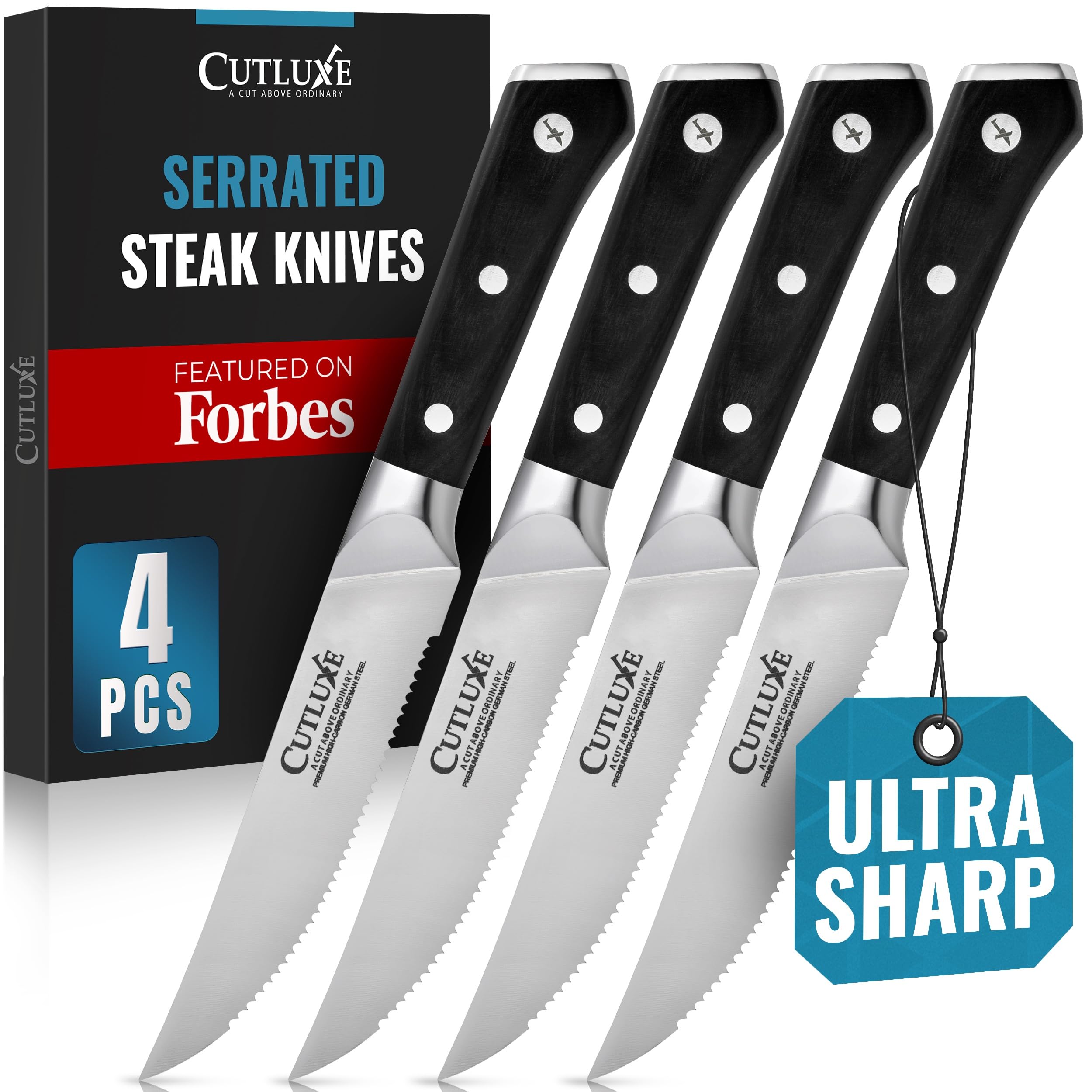 Cutluxe Artisan Series Serrated Steak Knives Set of 4