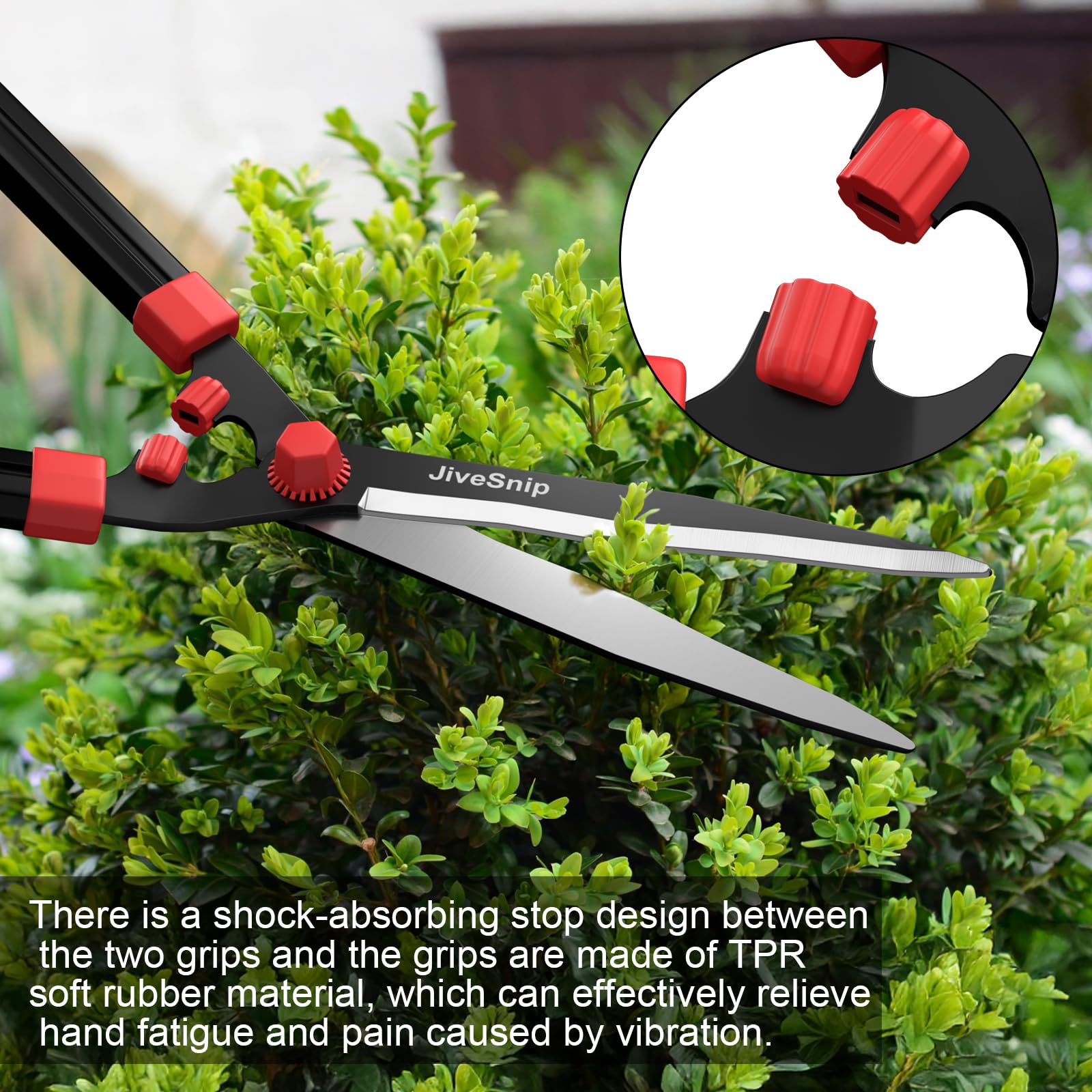 JiveSnip Cisaille à haie 23" Hedge Shears - Lames en Acier au Carbone Tranchantes Comme des Rasoirs, Revêtement Antirouille, Tondeuses de Jardin Légères Pour Tailler Les Haies, Arbustes et Buissons
