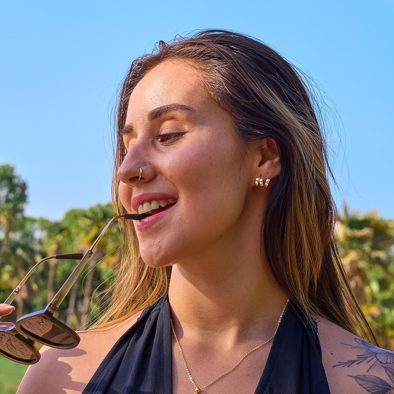 Gold Huggie Earrings for Women-14k Gold/Silver/Rose/Black Plated Heart Hoop Earrings Hypoallergenic Lightweight Hoops Gifts - Image 3