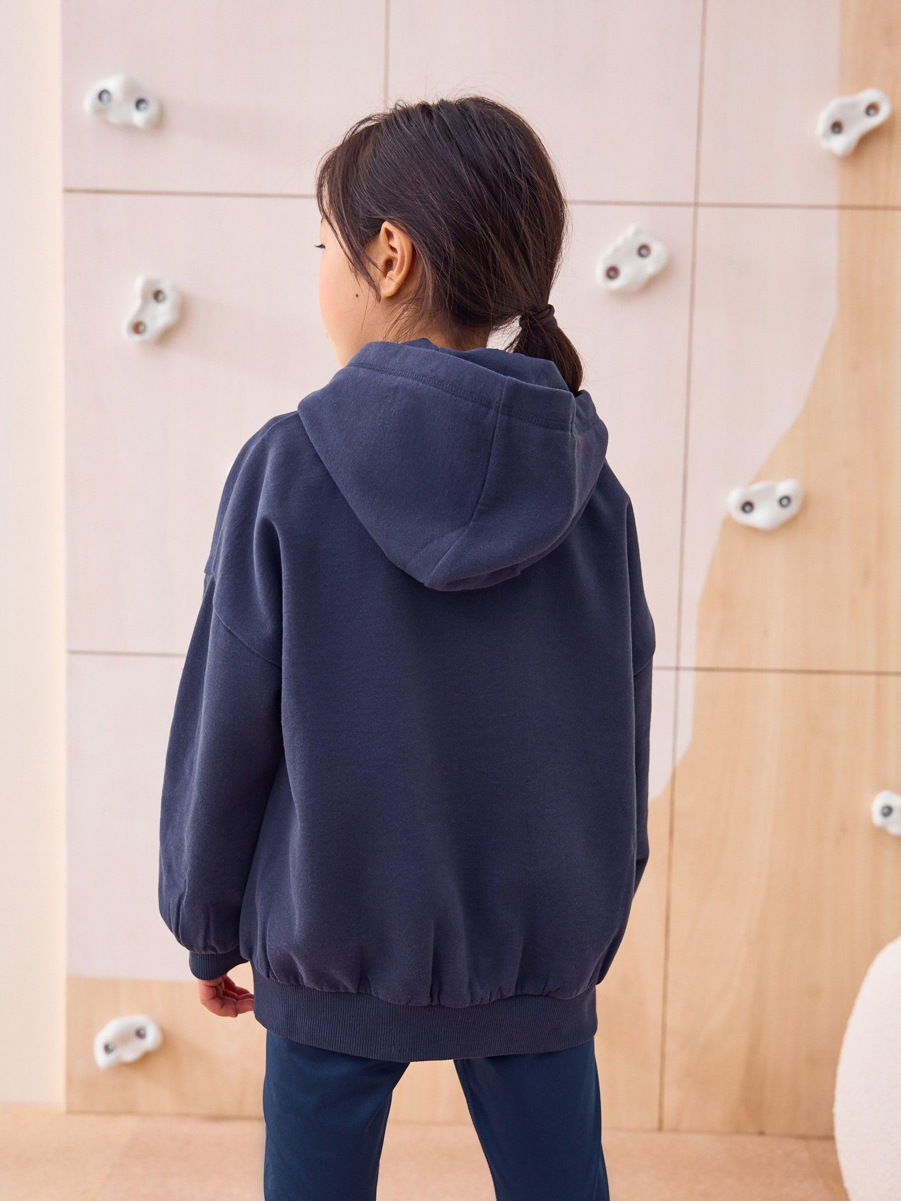 NEXT Ragazza Felpa Sportiva con Cappuccio e Zip in Misto Cotone