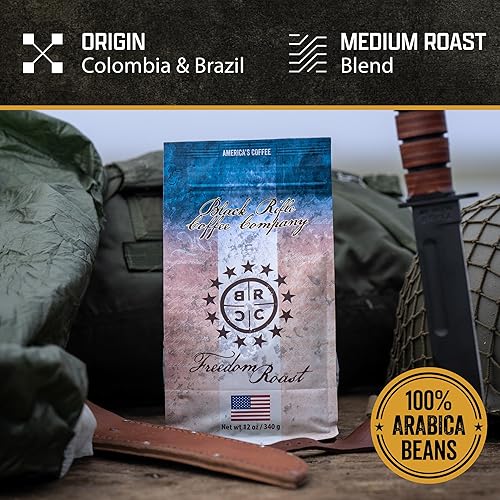 Miniatura 51 de Black Rifle Coffee Company Vainilla, bolsa de 12 onzas, café molido tostado medio, mezcla tostada hecha de granos arábigos, granos colombianos