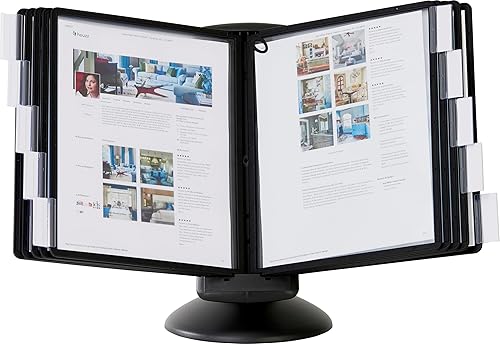 DURABLE Sistema de referencia de movimiento, 10 paneles de doble cara, tamaño carta, negro, diseño SHERPA (553901)