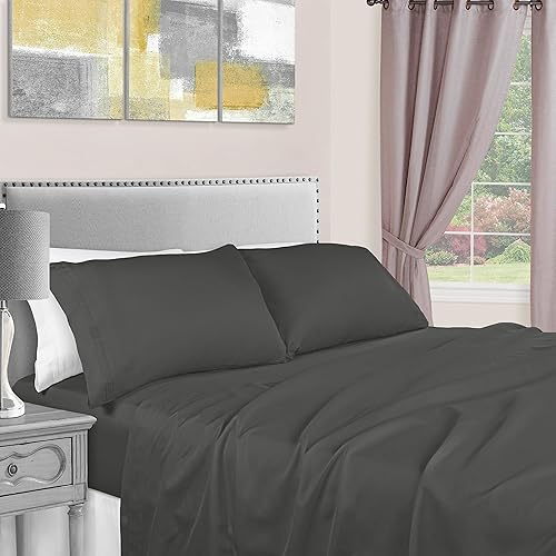 Miniatura 1 de Juego de cobijas de algodón egipcio de 1500 hilos tamaño California King, color sólido
