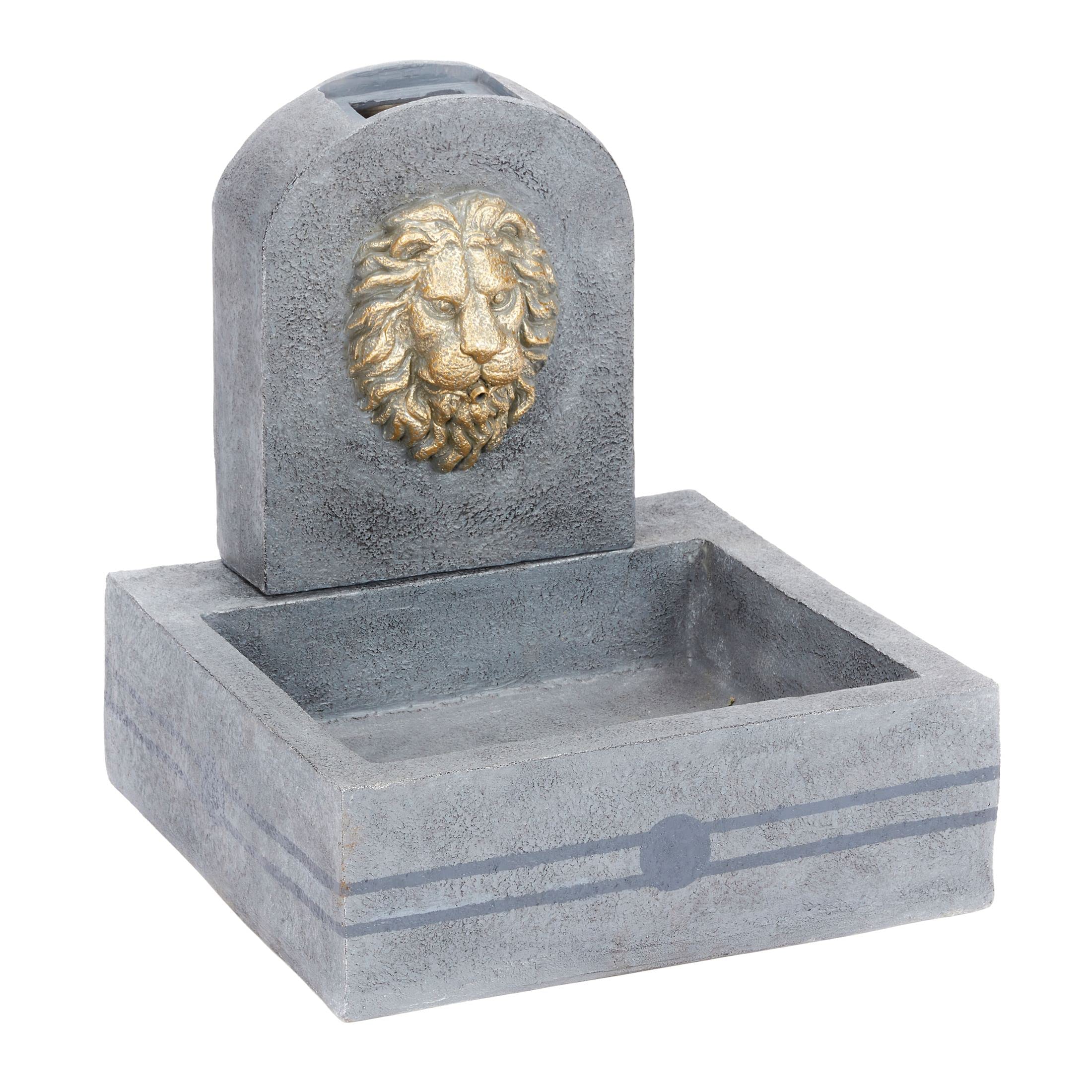 Smart Garden Solar Powered Lions Head Fountain