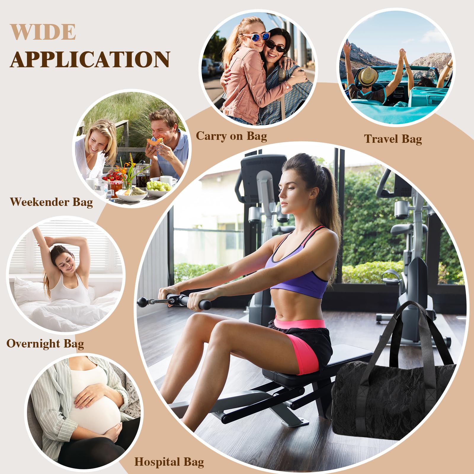 Bolsa deportiva de gimnasio con compartimento para zapatos, bolsa de viaje para mujeres y hombres, bolsa de fin de semana con bolsillo separado seco y húmedo para la noche, bolsa de artículos
