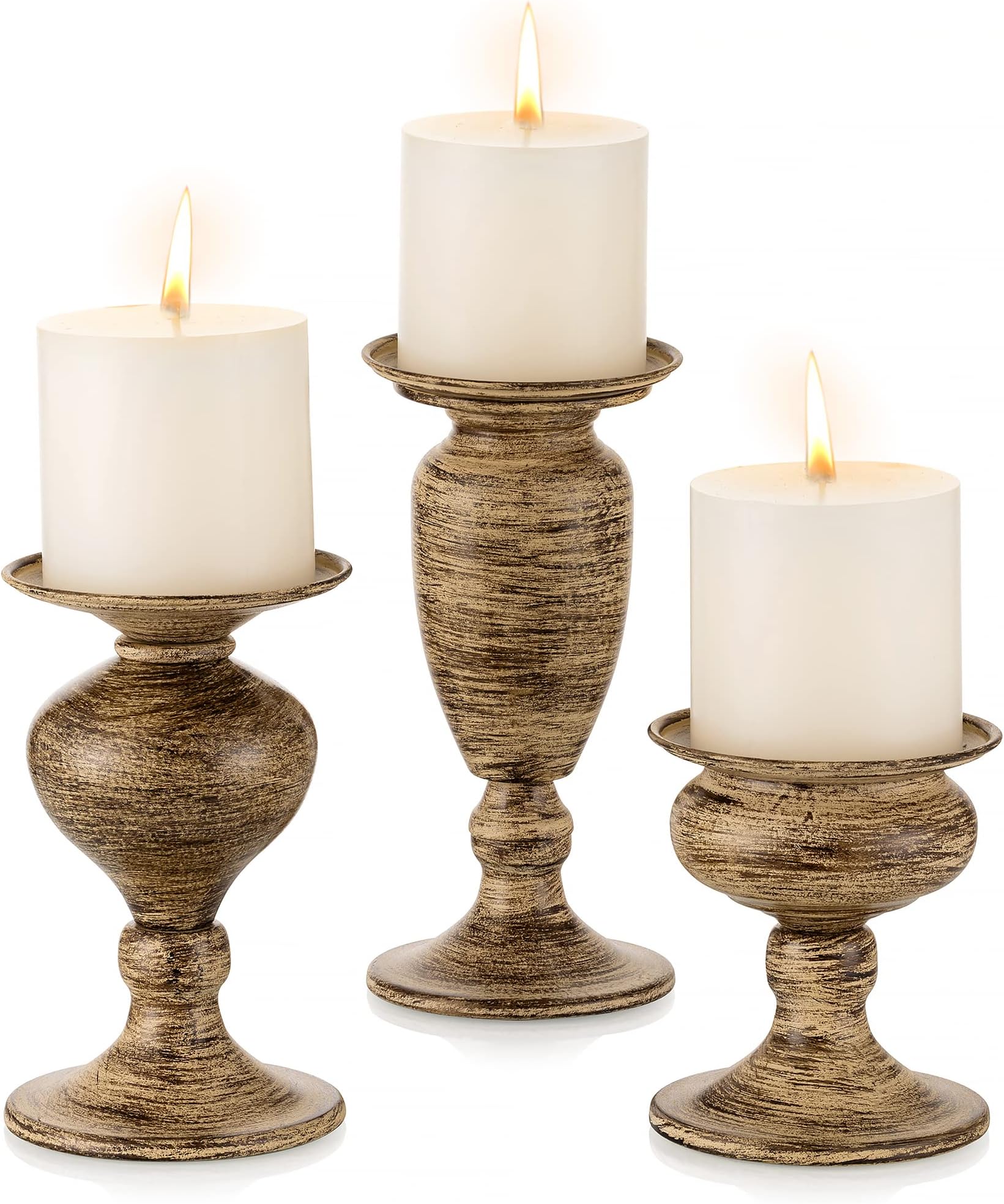 Set di 3 portacandele in legno di teak | Il miglior prezzo