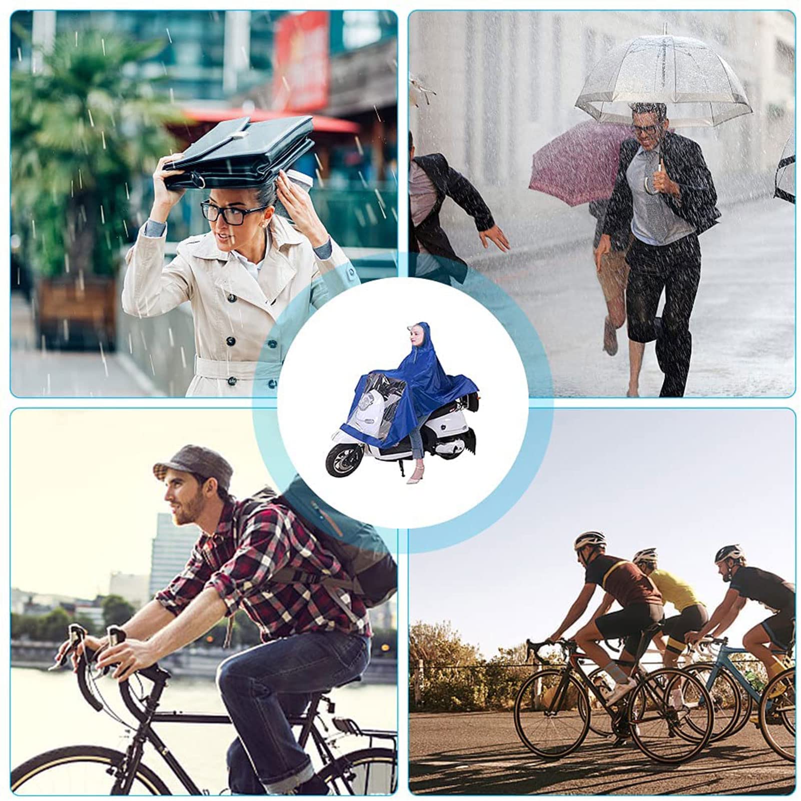 Płaszcz przeciwdeszczowy do roweru elektrycznego, wodoodporny PVC Rower elektryczny Płaszcz przeciwdeszczowy do motocykla Poncho unisex z podwójnym rondem Zajęcia na świeżym powietrzu Peleryna rowero