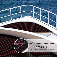 Vista 5 de HZshark Piso de lancha de espuma EVA autoadhesiva de 6mm antideslizante, alfombra marina de teca para lancha, almohadilla de cubierta de espuma