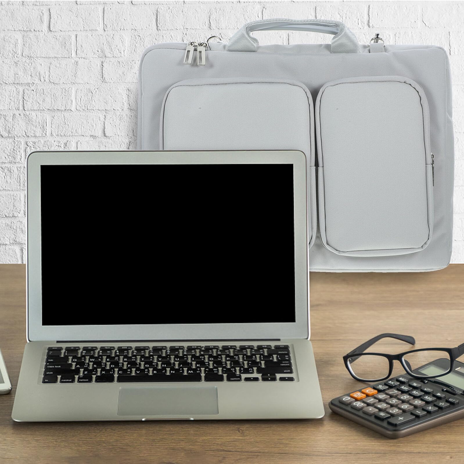 GALPADA 1pezzi Borsa per Laptop Custodia per Notebook Organizer Doppio Tasche Interne per Cellulari Mouse Dischi Rigidi Leggero e Portatile Adatto per Ufficio