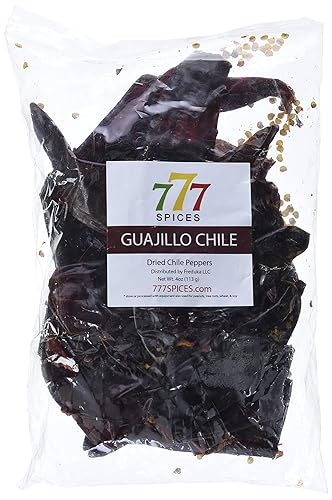 Pimientos enteros secos de chile sin tallo de guajillo de 4 onzas, chiles Seco descolados, vainas de chile para auténtica comida mexicana.