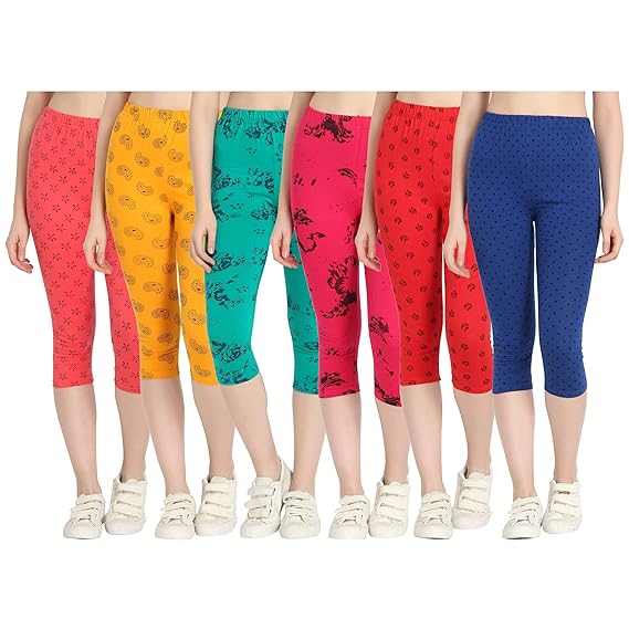Printed Capri for Womens/Girl Pack of 6