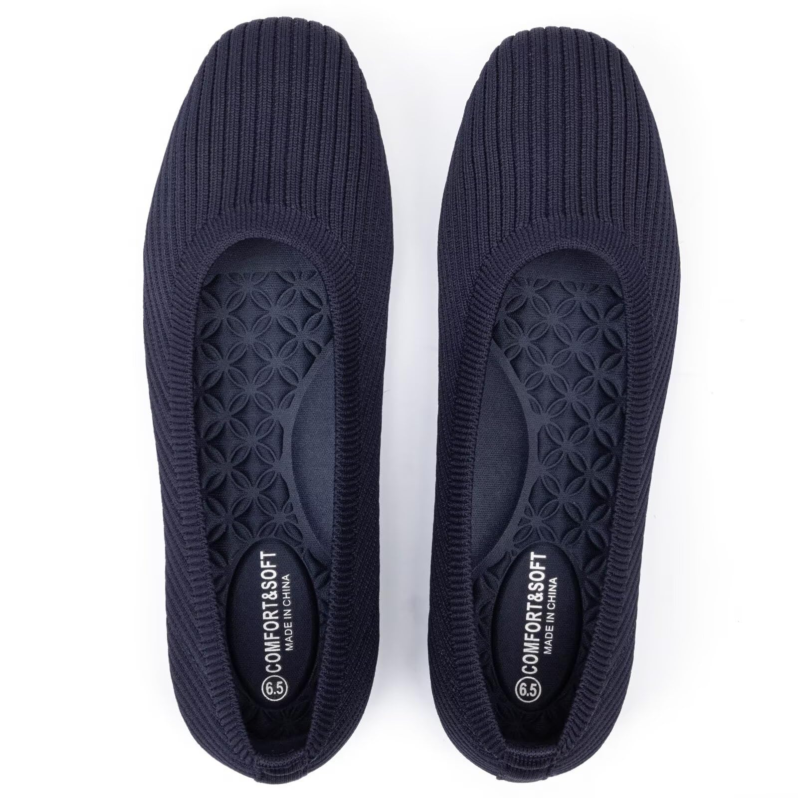 Frank Mully Damen-Ballerinas mit quadratischer Zehenpartie, Bequeme, waschbare Schlupfschuhe, Schuhe für Damen, Arbeit