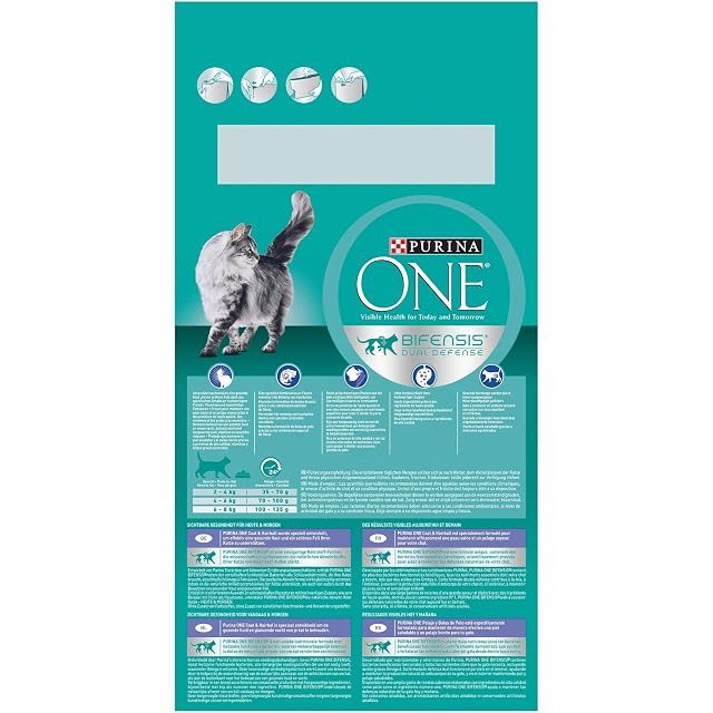 Foto 3 de 7 de Purina ONE Bifensis pienso gato Adulto bolas de pelo Pollo 6x1,5 kg