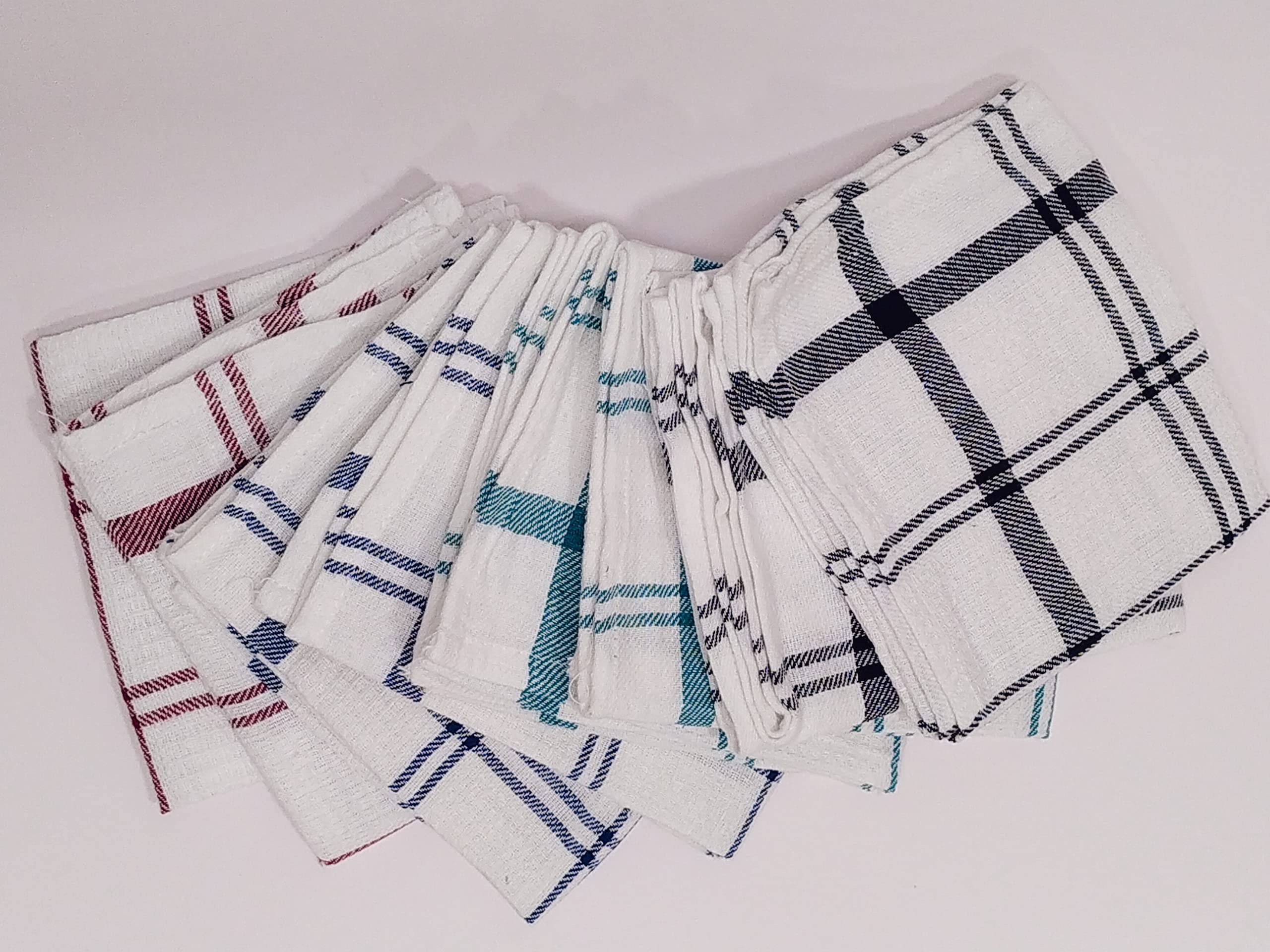 Craft & Curious - Kitchen Cotton Towels 40x68cm Multipurpose Multi-Color Waffle Napkins (8)