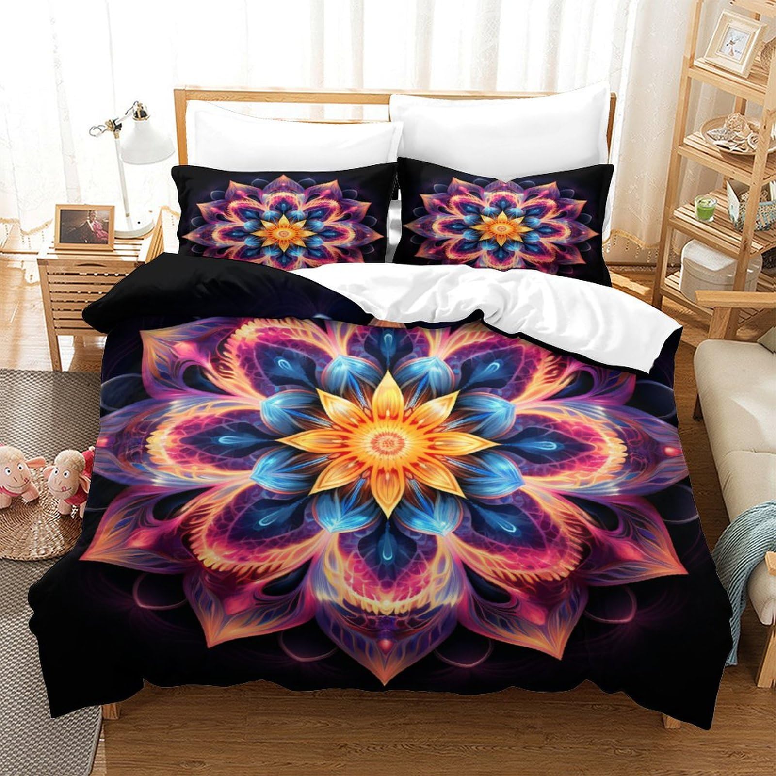 Parure de lit fleurs de Datura 140x200 cm : créez une oasis de bien-être dans votre chambre