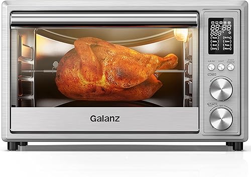 Galanz - Horno tostador de 6 rebanadas con panel de control táctil digital y cocción 30 % más rápida, elemento de calefacción de cuarzo, tecnología