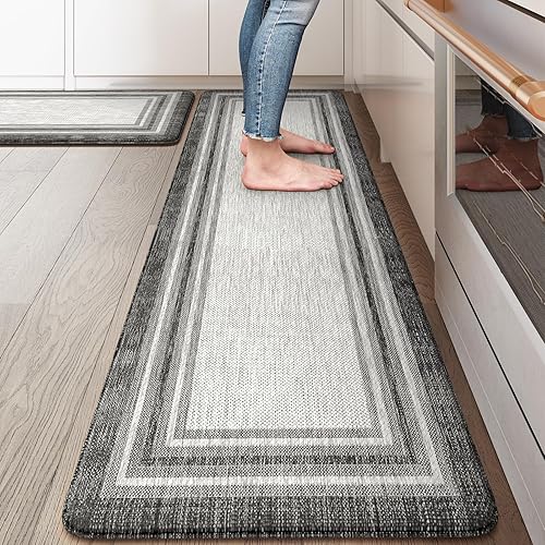KIMODE Anti Fatigue Kitchen Mats,Non Slip Farmhouse Kitchen Rugs Sets