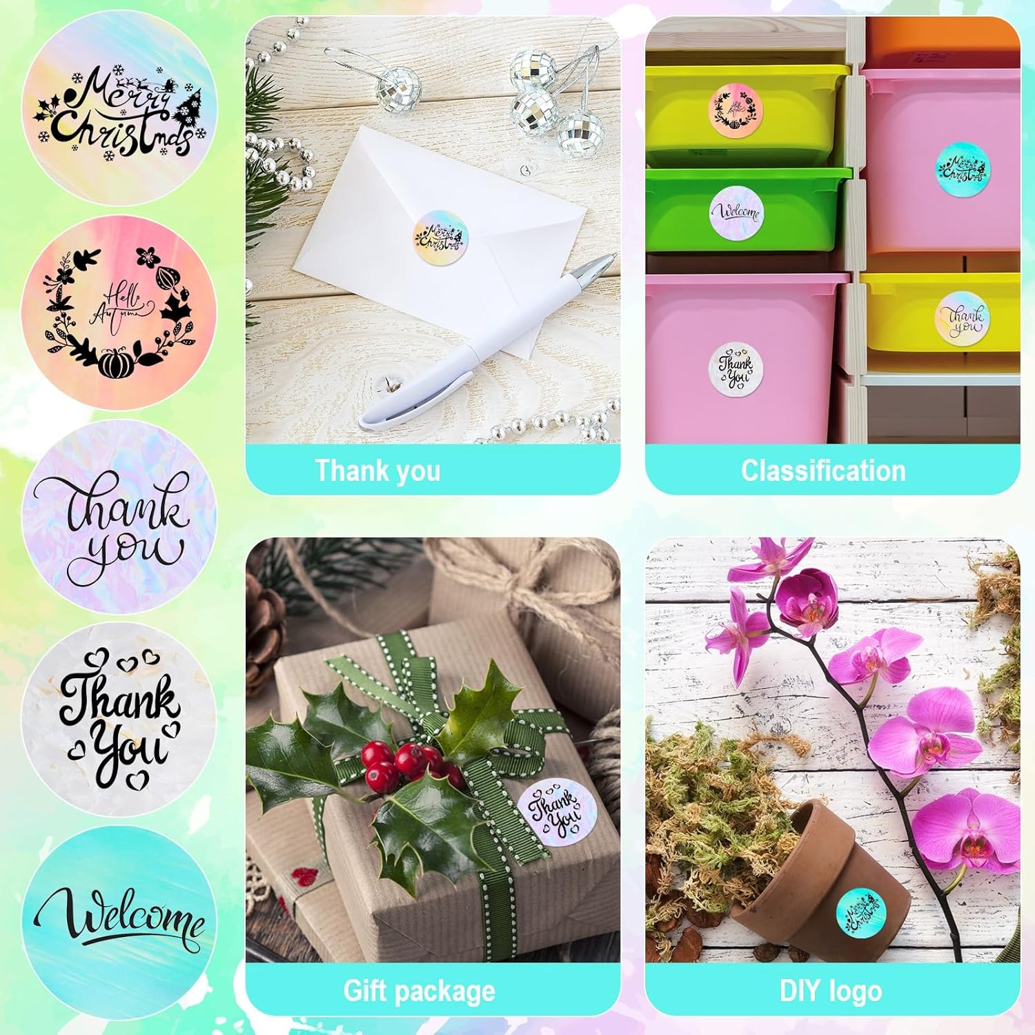 700 Pcs 2 Inch Round Thermal Labels Waterproof Circle Direct Thermal Stickers Printable Labels for Valentine's Day Gift Wrapping Thanks Card Small Business Logo(Classic,Round) - Image 4