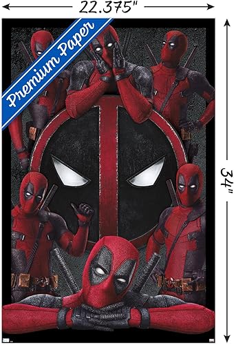 Miniatura 3 de Trends International Marvel Deadpool Legacy - Póster de collage de pared, 22.37 x 34.00 pulgadas, paquete de póster y clip prémium