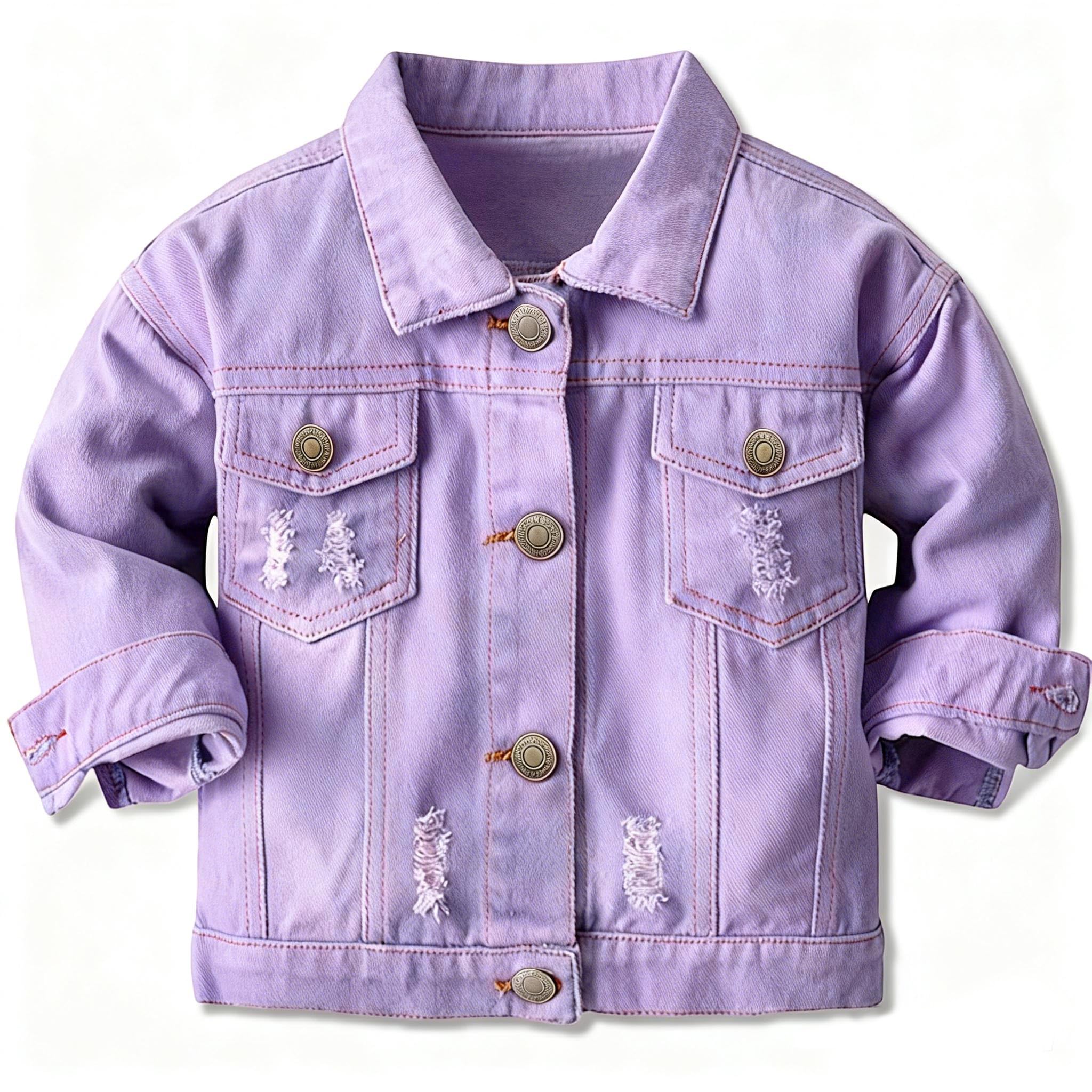 Cromoncent Toddler Jean Jacket for Girls and Boys Long Sleeve Denim Jacket
