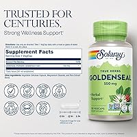 Vista 2 de SOLARAY Goldenseal Root 550mg Digestión saludable, función inmunológica y apoyo respiratorio Raíz entera Sin OMG, vegano y verificado