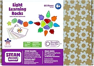 STEAM by Roylco Light Learning Rocks - 6 Colors Learning Resources for Kids - Nature Collection for Learning