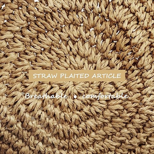 Miniatura 7 de Sombrero de paja para mujer, sombrero de playa plegable, sombrero de ala ancha