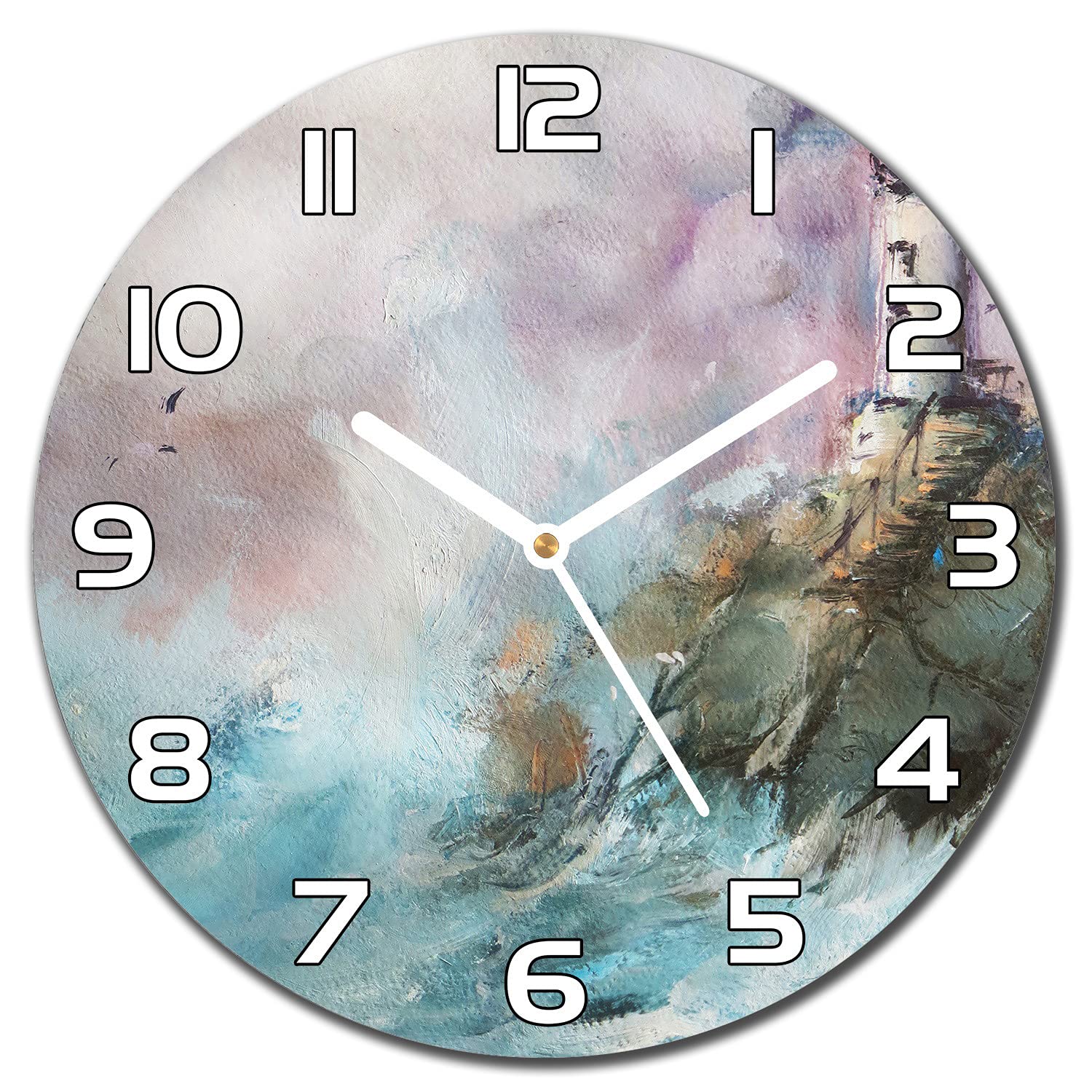 Horloge en verre sécurité moderne 30cm tableau peinture huile