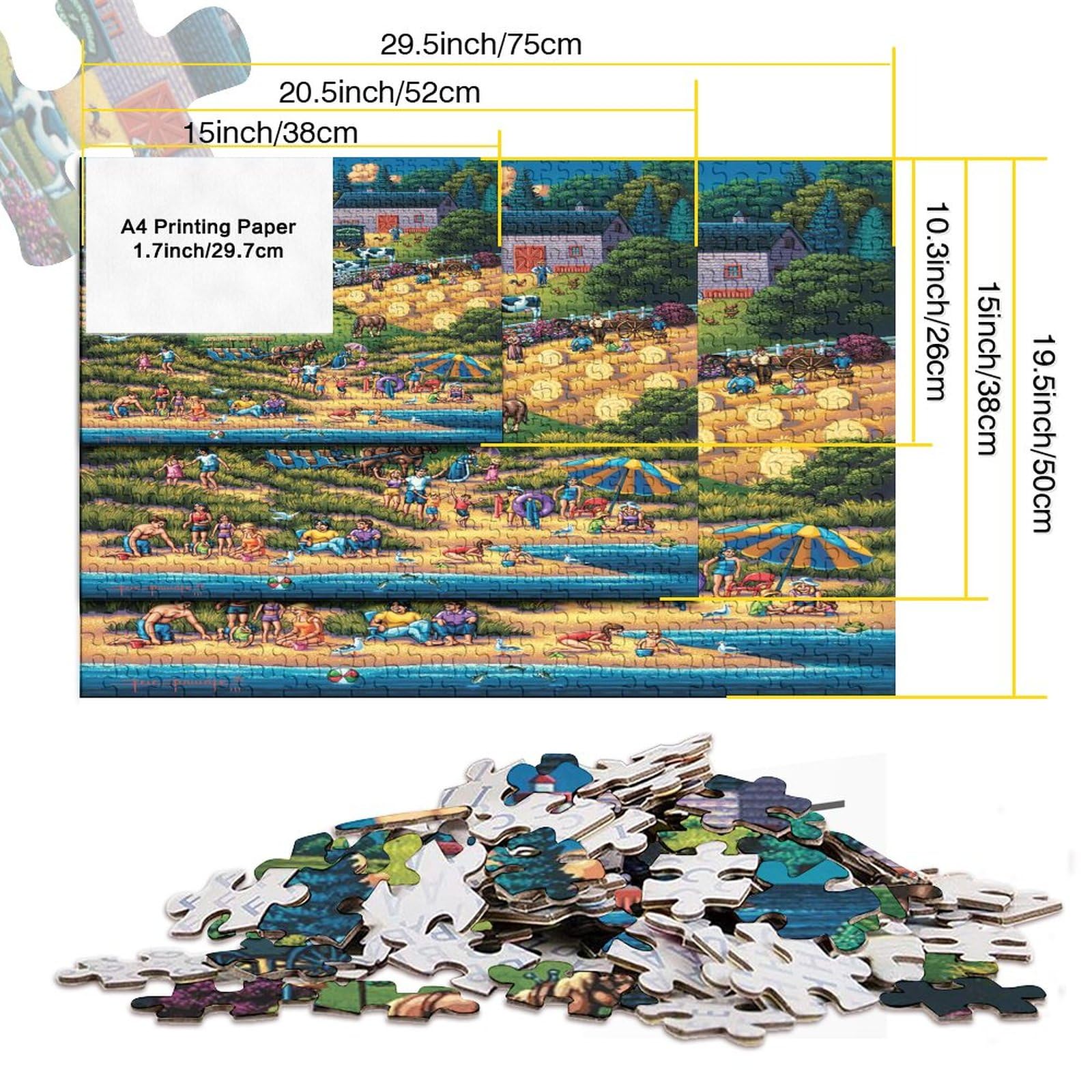 Villages Puzzle Per Adulti Puzzle Da 1000 Pezzi Per Adulti Puzzle Impegnativi Gioco Di Puzzle Per L'intero Per Le Donne, Regali Per Gli Uomini 1000pcs (75x50cm