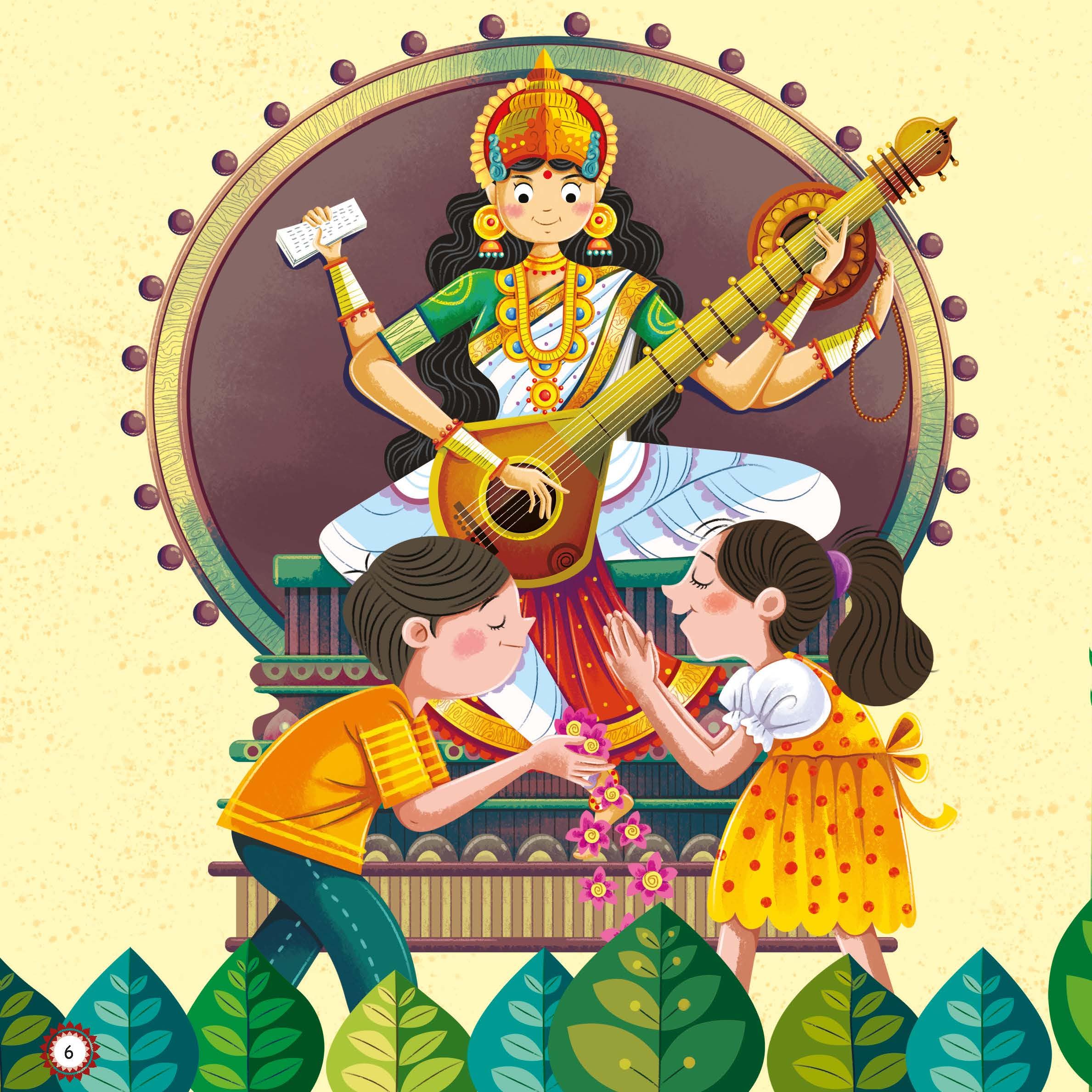 Oswaal Lil Legends My Little Board Book of Mythological Tales of Goddess Saraswati for Kids Age 3+ Years | Enchanting Indian Stories with Colourful Illustrations | Hindu Mythology Picture Book 2