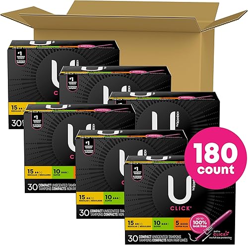 Miniatura 30 de U by Kotex Tampones, Click Compact, Super Plus Absorbency, sin perfume, 45